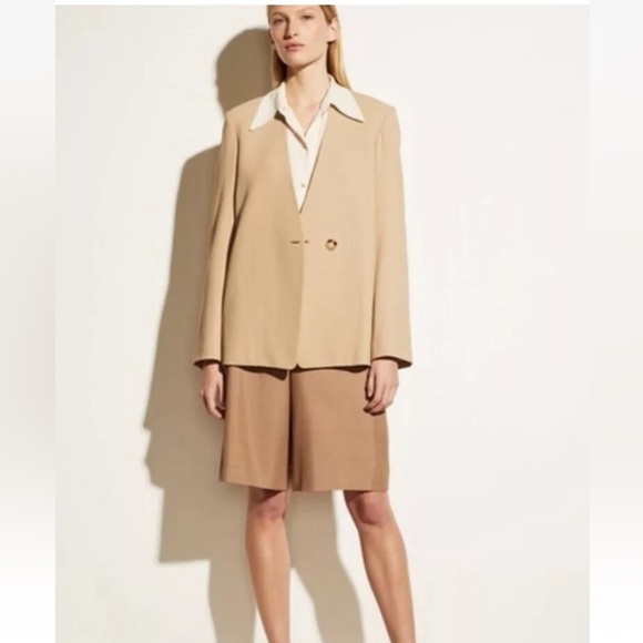 VINCE‎ Collarless Wool-Blend Corpcore Career Blazer Size 14 - Picture 3 of 10